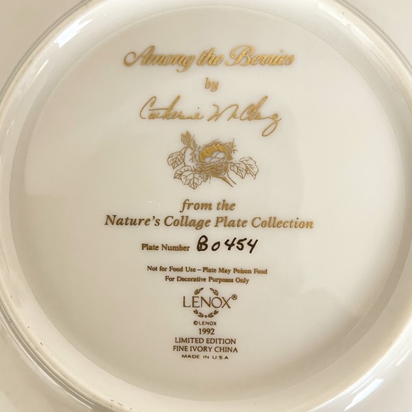 "Among the Berries" Catherine McClung Lenox Plate - Picture 2 of 7